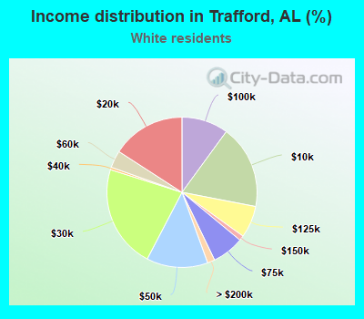 Income distribution in Trafford, AL (%)