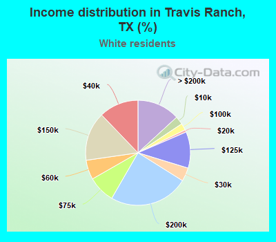 Income distribution in Travis Ranch, TX (%)