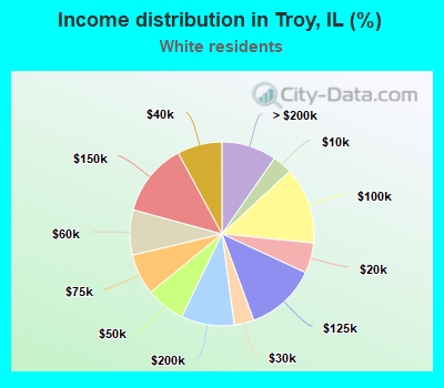 Income distribution in Troy, IL (%)