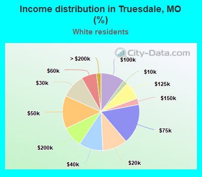 Income distribution in Truesdale, MO (%)