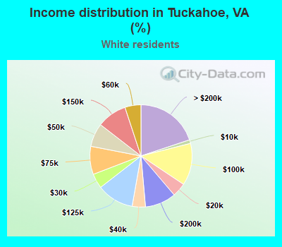 Income distribution in Tuckahoe, VA (%)