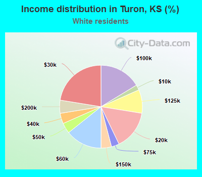 Income distribution in Turon, KS (%)