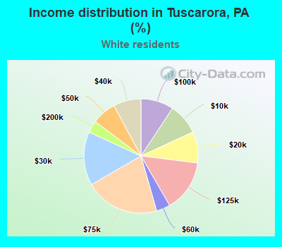 Income distribution in Tuscarora, PA (%)