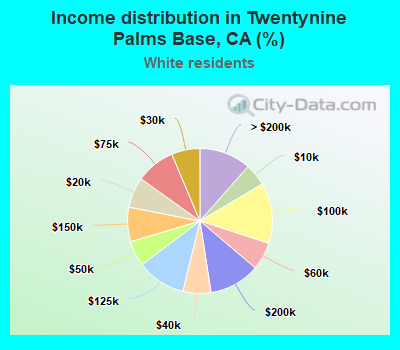 Income distribution in Twentynine Palms Base, CA (%)