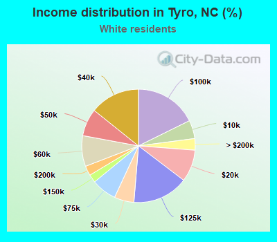 Income distribution in Tyro, NC (%)