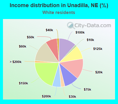 Income distribution in Unadilla, NE (%)