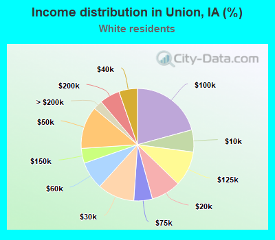 Income distribution in Union, IA (%)