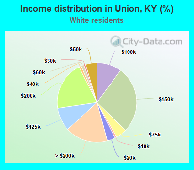 Income distribution in Union, KY (%)