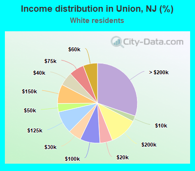 Income distribution in Union, NJ (%)