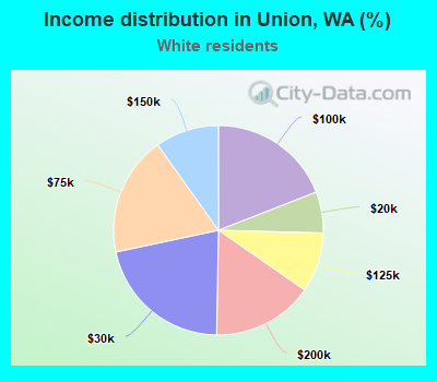 Income distribution in Union, WA (%)