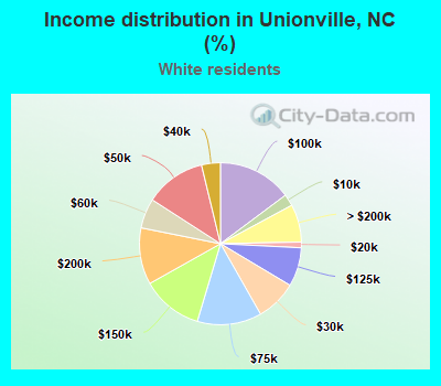 Income distribution in Unionville, NC (%)
