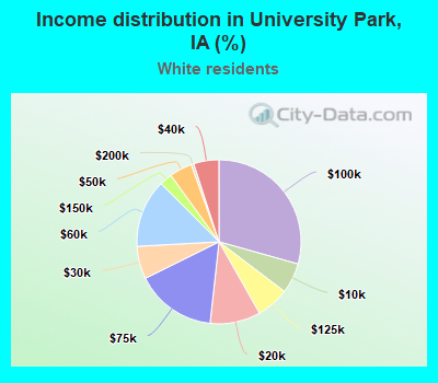 Income distribution in University Park, IA (%)