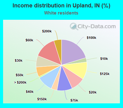 Income distribution in Upland, IN (%)