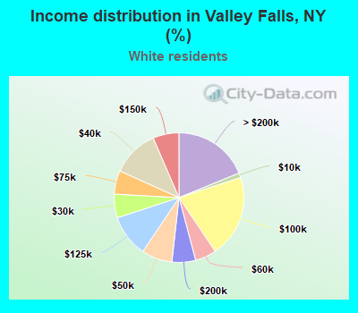 Income distribution in Valley Falls, NY (%)