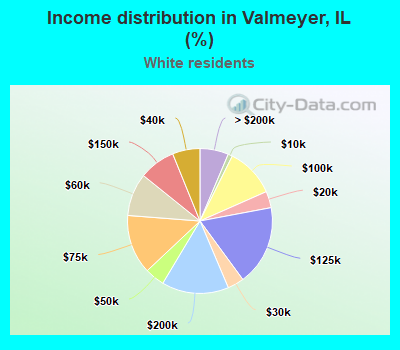Income distribution in Valmeyer, IL (%)