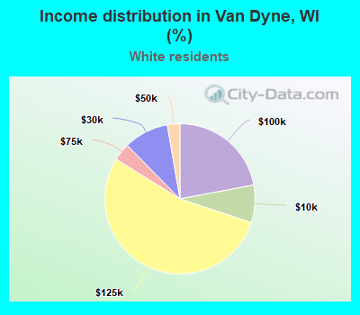 Income distribution in Van Dyne, WI (%)
