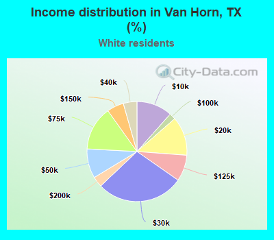 Income distribution in Van Horn, TX (%)