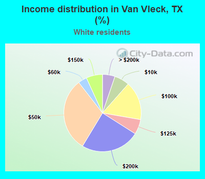 Income distribution in Van Vleck, TX (%)
