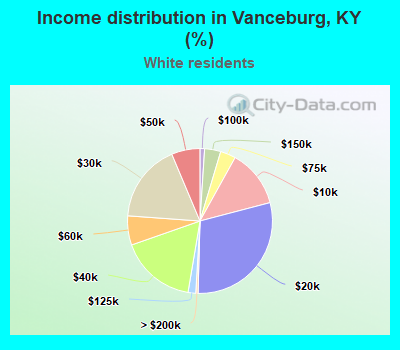 Income distribution in Vanceburg, KY (%)