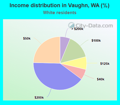 Income distribution in Vaughn, WA (%)