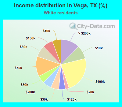 Income distribution in Vega, TX (%)