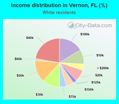 Income distribution in Vernon, FL (%)