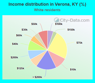Income distribution in Verona, KY (%)