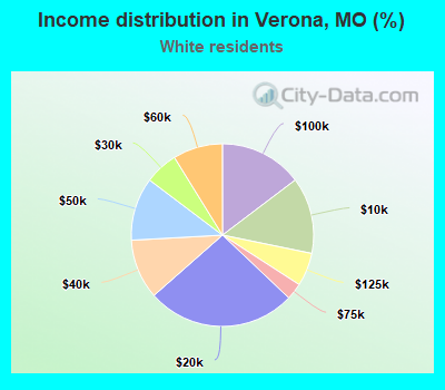 Income distribution in Verona, MO (%)