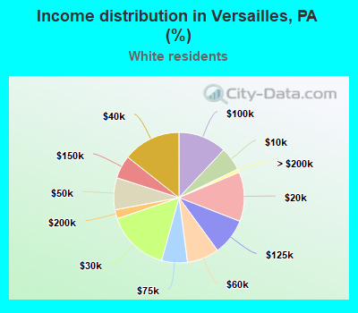 Income distribution in Versailles, PA (%)