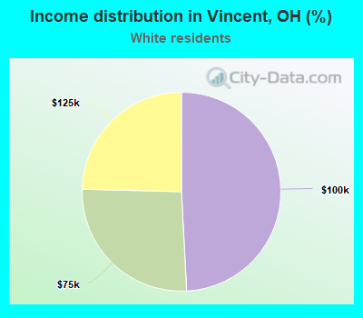 Income distribution in Vincent, OH (%)