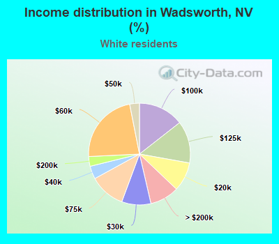 Income distribution in Wadsworth, NV (%)