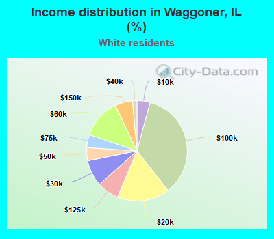 Income distribution in Waggoner, IL (%)