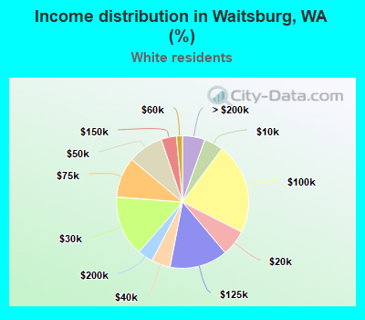 Income distribution in Waitsburg, WA (%)