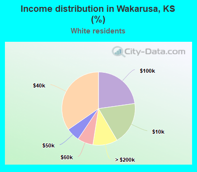 Income distribution in Wakarusa, KS (%)