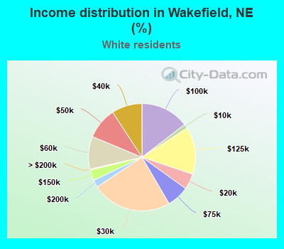 Income distribution in Wakefield, NE (%)