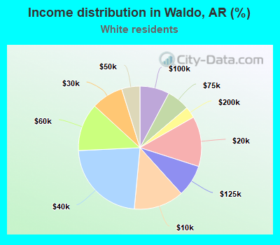 Income distribution in Waldo, AR (%)