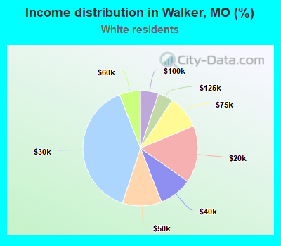 Income distribution in Walker, MO (%)