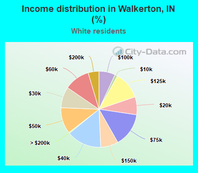 Income distribution in Walkerton, IN (%)