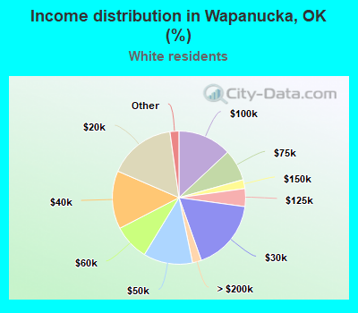 Income distribution in Wapanucka, OK (%)
