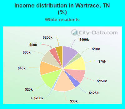 Income distribution in Wartrace, TN (%)