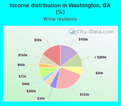 Income distribution in Washington, GA (%)