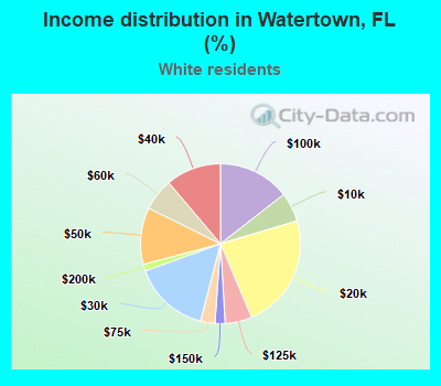 Income distribution in Watertown, FL (%)