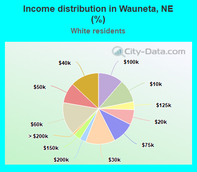 Income distribution in Wauneta, NE (%)