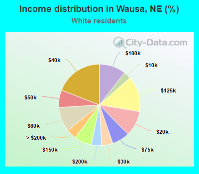 Income distribution in Wausa, NE (%)