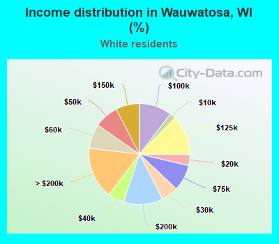 Income distribution in Wauwatosa, WI (%)
