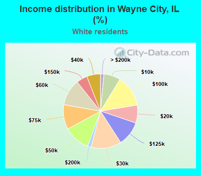 Income distribution in Wayne City, IL (%)