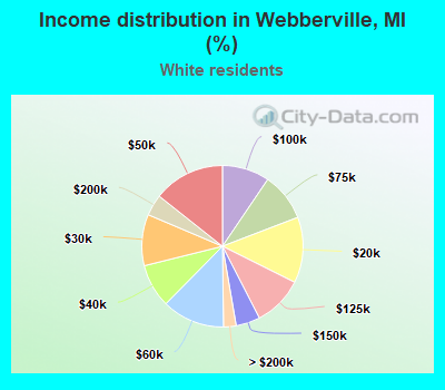Income distribution in Webberville, MI (%)