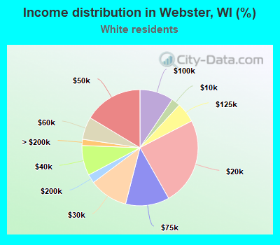Income distribution in Webster, WI (%)