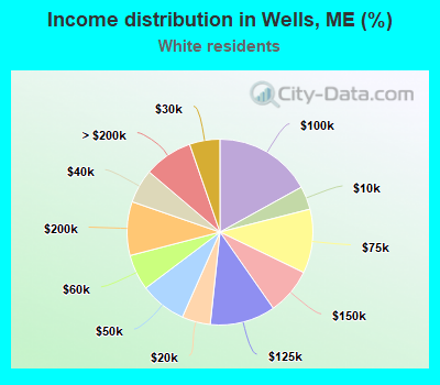 Income distribution in Wells, ME (%)