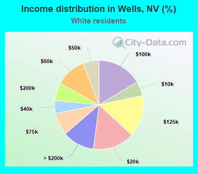 Income distribution in Wells, NV (%)